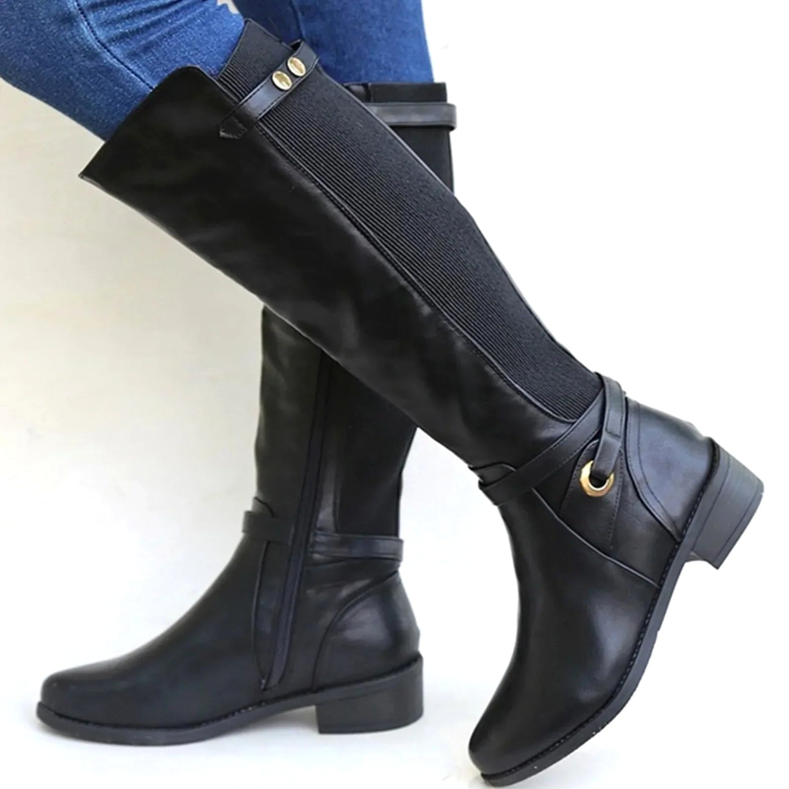 Abigail | Women's Orthopedic Leather Boots, Knee-High Autumn Boots | Bella Blue | Brown
