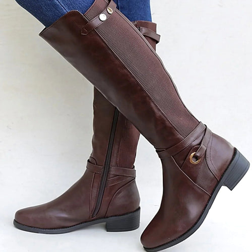 Abigail | Women's Orthopedic Leather Boots, Knee-High Autumn Boots | Bella Blue | Black