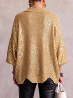 Abigail | Women's Oversized Cardigan with Collar and Large Buttons, Relaxed-Fit Cardigan | Bella Blue