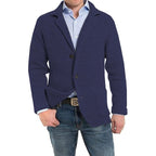Achim | Men's Cardigan with Elegant Cut, Tailored Cardigan | Bella Blue | Light Grey