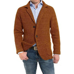 Achim | Men's Cardigan with Elegant Cut, Tailored Cardigan | Bella Blue | Light Grey
