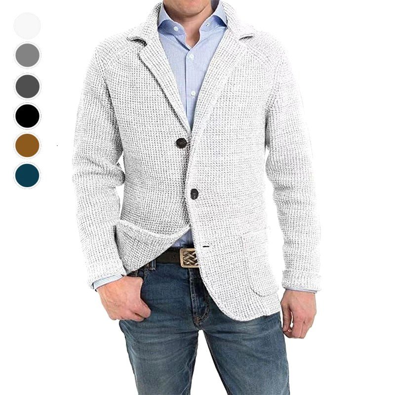 Achim | Men's Cardigan with Elegant Cut, Tailored Cardigan | Bella Blue | Blue