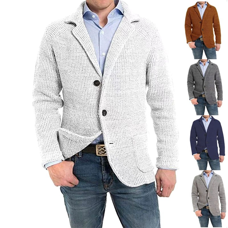 Achim | Men's Cardigan with Elegant Cut, Tailored Cardigan | Bella Blue | Blue