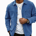Adam | Men's Corduroy Utility Shirt, Relaxed-Fit Casual Shirt | Bella Blue