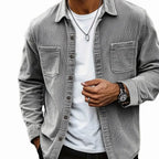 Adam | Men's Corduroy Utility Shirt, Relaxed-Fit Casual Shirt | Bella Blue