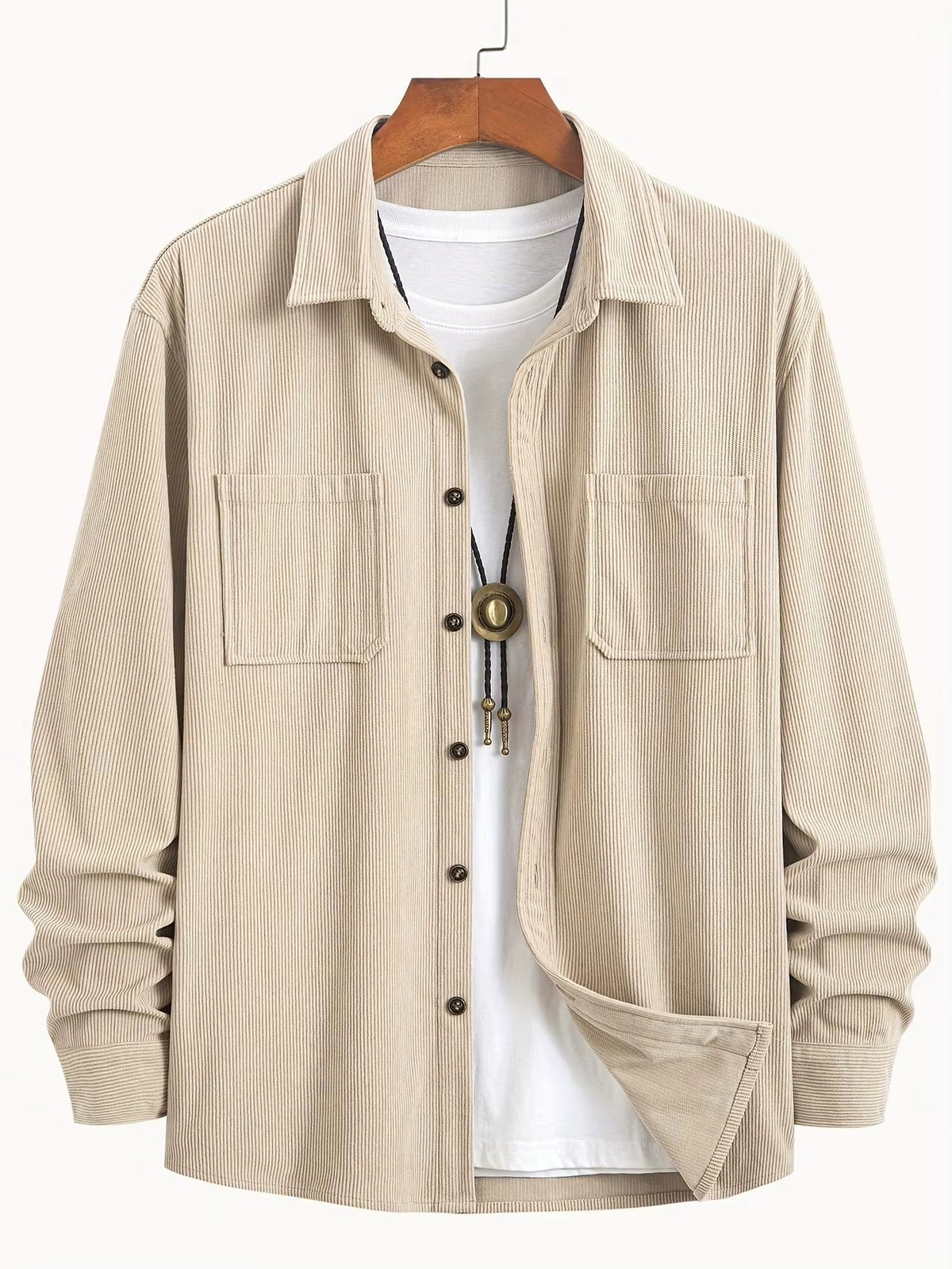 Adam | Men's Corduroy Utility Shirt, Relaxed-Fit Casual Shirt | Bella Blue