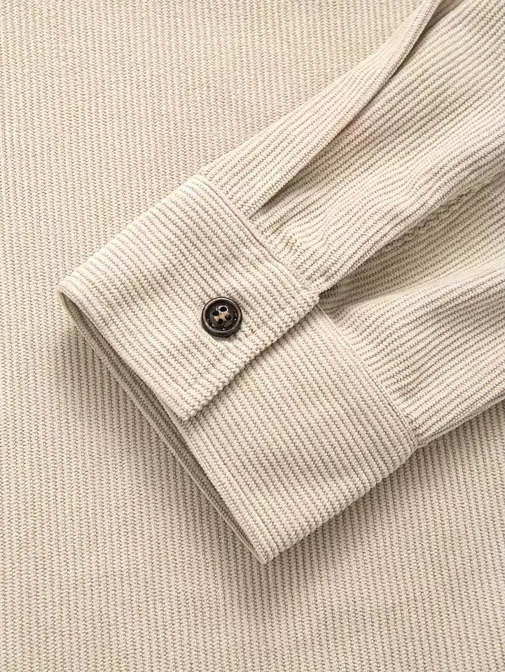 Adam | Men's Corduroy Utility Shirt, Relaxed-Fit Casual Shirt | Bella Blue