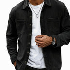 Adam | Men's Corduroy Utility Shirt, Relaxed-Fit Casual Shirt | Bella Blue