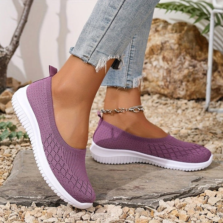 Adeline | Women's Orthopaedic Slip-On Trainers, Lightweight Comfort Shoes | Bella Blue | Black