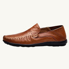 Aiden | Men's Genuine Leather Loafers with Airflow Perforations, Breathable Slip-On Shoes | Bella Blue
