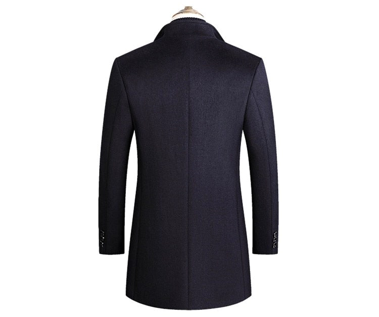 Aiden | Men's Long Winter Coat with Classic Tailoring, Refined Autumn Coat | Bella Blue