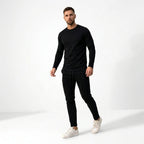 Aiden | Men's Smart Casual Two-Piece Set, Slim Fit Long-Sleeve Lounge Set | Bella Blue
