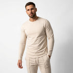 Aiden | Men's Smart Casual Two-Piece Set, Slim Fit Long-Sleeve Lounge Set | Bella Blue
