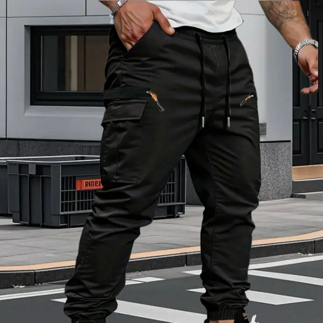Alastair | Men's Stretch Jogger Trousers, Relaxed Fit Joggers | Bella Blue