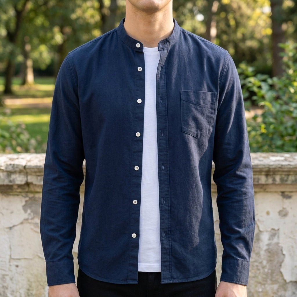 Alex | Women's Long Sleeve Cotton-Blend Shirt, Tailored Button-Up Shirt | Bella Blue