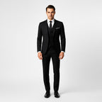 Alexander | Men's Three-Piece Suit with Waistcoat Formal, Elegant Suit Set | Bella Blue | Black