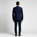 Alexander | Men's Three-Piece Suit with Waistcoat Formal, Elegant Suit Set | Bella Blue | White
