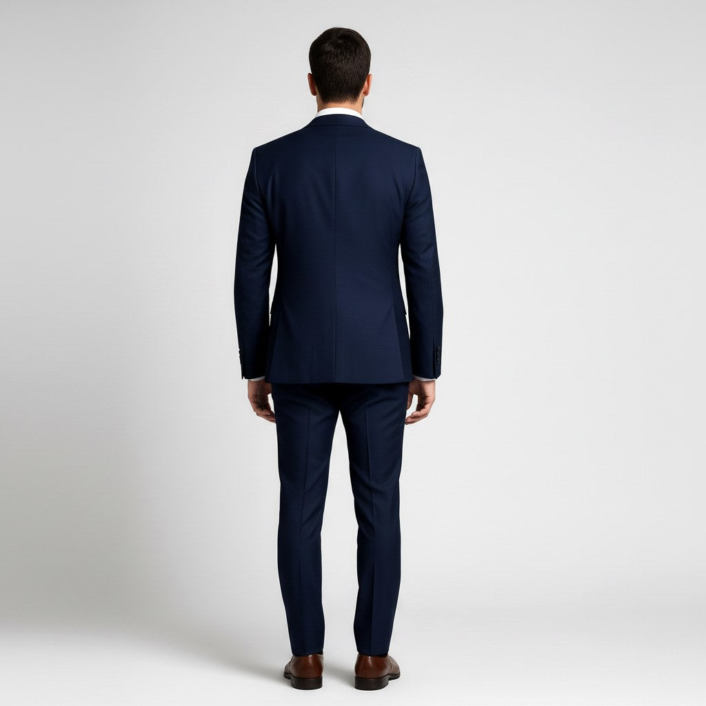 Alexander | Men's Three-Piece Suit with Waistcoat Formal, Elegant Suit Set | Bella Blue | White