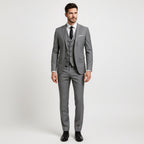 Alexander | Men's Three-Piece Suit with Waistcoat Formal, Elegant Suit Set | Bella Blue | Pomegranate Red