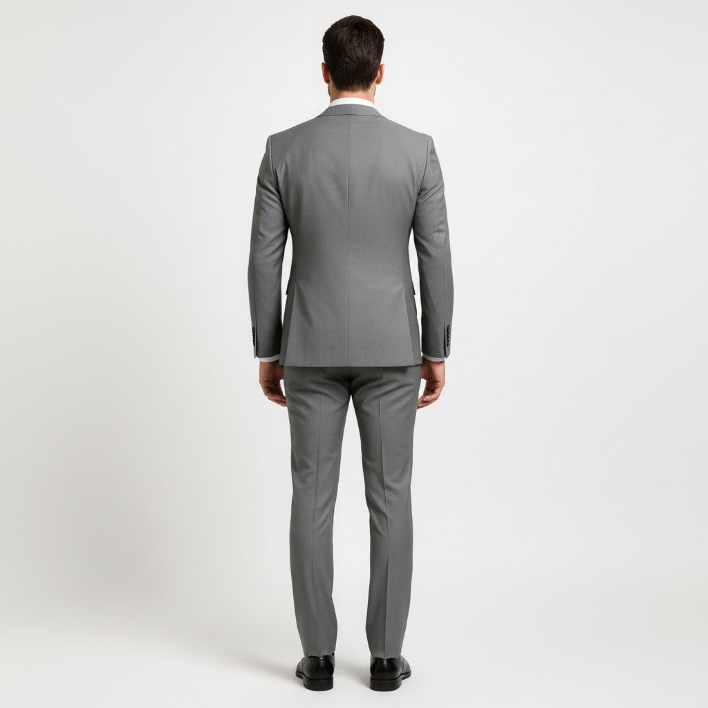 Alexander | Men's Three-Piece Suit with Waistcoat Formal, Elegant Suit Set | Bella Blue | Pomegranate Red