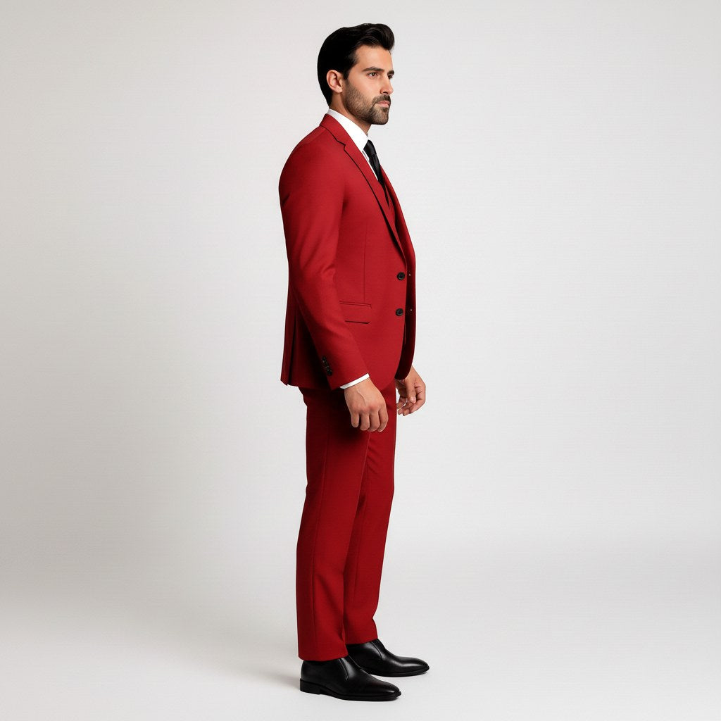 Alexander | Men's Three-Piece Suit with Waistcoat Formal, Elegant Suit Set | Bella Blue | Grey