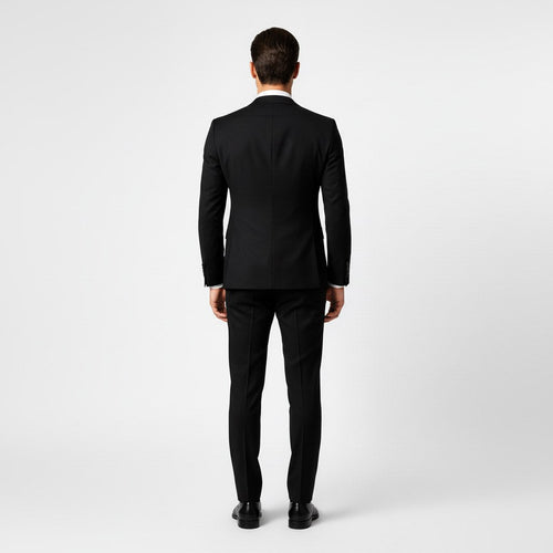 Alexander | Men's Three-Piece Suit with Waistcoat Formal, Elegant Suit Set | Bella Blue | Black