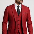 Alexander | Men's Three-Piece Suit with Waistcoat Formal, Elegant Suit Set | Bella Blue | Grey