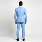 Alexander | Men's Three-Piece Suit with Waistcoat Formal, Elegant Suit Set | Bella Blue | Grey