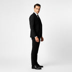 Alexander | Men's Three-Piece Suit with Waistcoat Formal, Elegant Suit Set | Bella Blue | Black