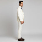Alexander | Men's Three-Piece Suit with Waistcoat Formal, Elegant Suit Set | Bella Blue | White