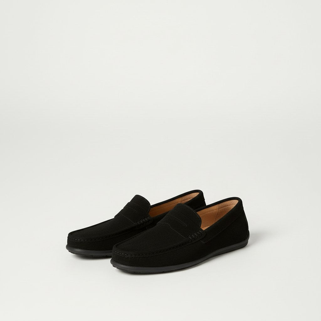 Alfie | Men's Suede-Effect Slip-On Loafers, Flexible Sole Loafers | Bella Blue