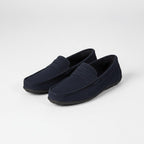 Alfie | Men's Suede-Effect Slip-On Loafers, Flexible Sole Loafers | Bella Blue