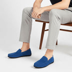 Alfie | Men's Suede-Effect Slip-On Loafers, Flexible Sole Loafers | Bella Blue