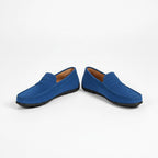 Alfie | Men's Suede-Effect Slip-On Loafers, Flexible Sole Loafers | Bella Blue