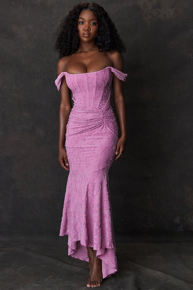 Alicja | Women's Lace Evening Dress with Fitted Silhouette, Elegant Evening Dress | Bella Blue