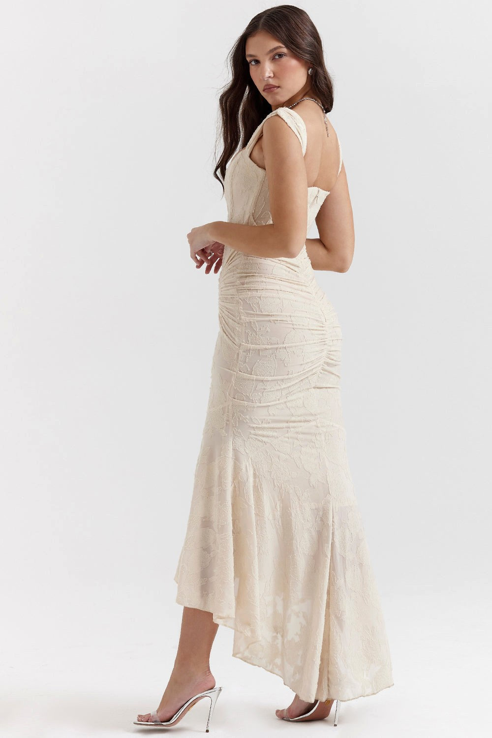 Alicja | Women's Lace Evening Dress with Fitted Silhouette, Elegant Evening Dress | Bella Blue