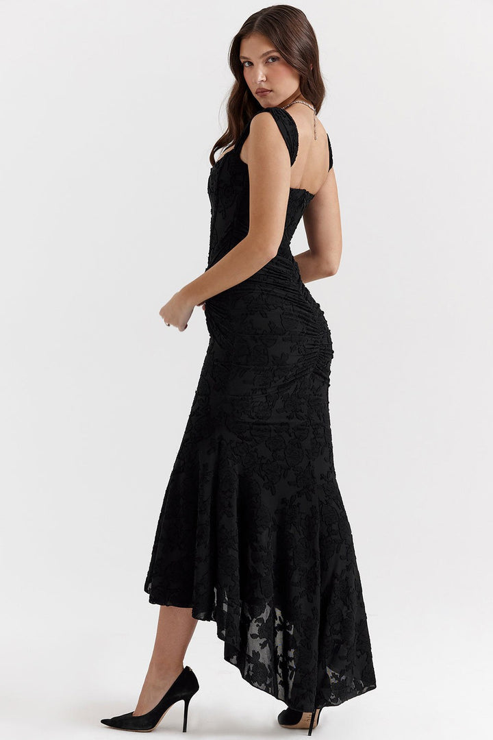 Alicja | Women's Lace Evening Dress with Fitted Silhouette, Elegant Evening Dress | Bella Blue
