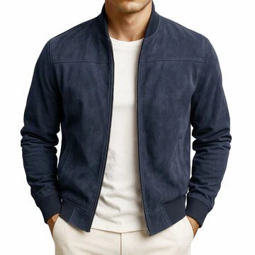 Alistair | Men's Bomber Jacket with Clean Lines, Modern Classic Bomber Jacket | Bella Blue