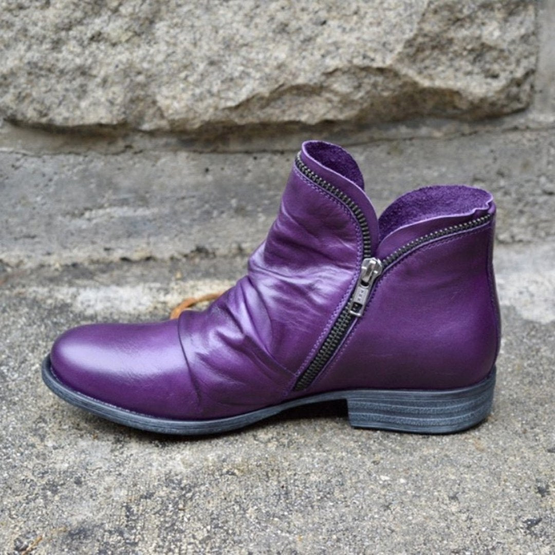 Amelia | Women's Orthopedic Ankle Boots, Gel-Sole Supportive Boots | Bella Blue | Purple