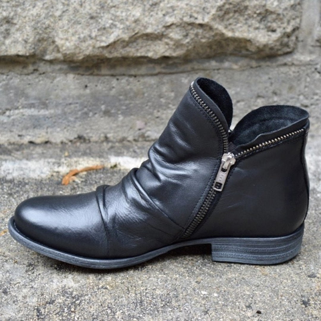 Amelia | Women's Orthopedic Ankle Boots, Gel-Sole Supportive Boots | Bella Blue | Black
