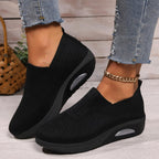 Amelie | Women's Cushioned Slip-On Shoes, Orthopaedic Comfort Shoes | Bella Blue | Black
