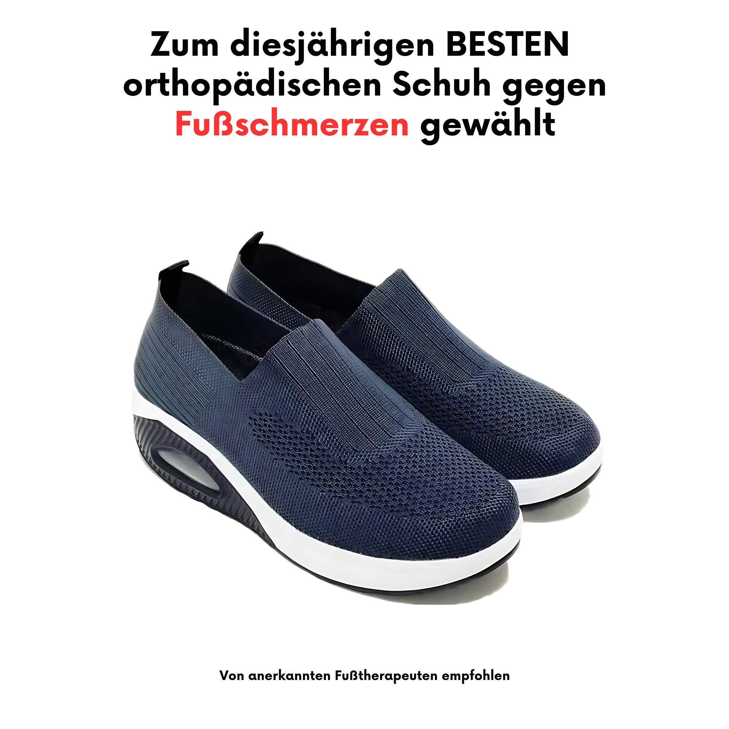 Amelie | Women's Cushioned Slip-On Shoes, Orthopaedic Comfort Shoes | Bella Blue | White