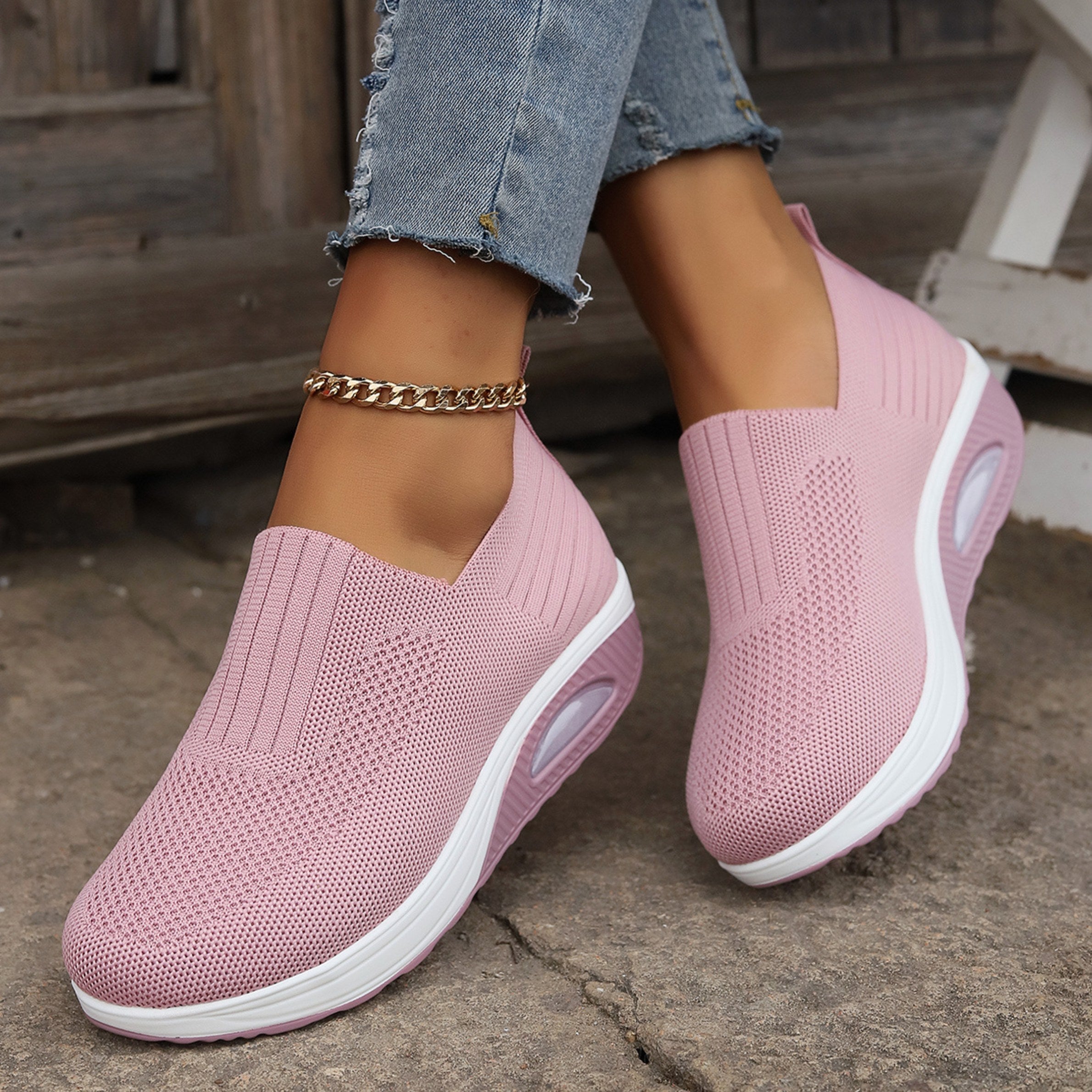 Amelie | Women's Cushioned Slip-On Shoes, Orthopaedic Comfort Shoes | Bella Blue | Black