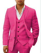 Andreas | Men's Three-Piece Suit with Classic Blazer, Waistcoat and Trousers, Elegant Suit | Bella Blue | Khaki
