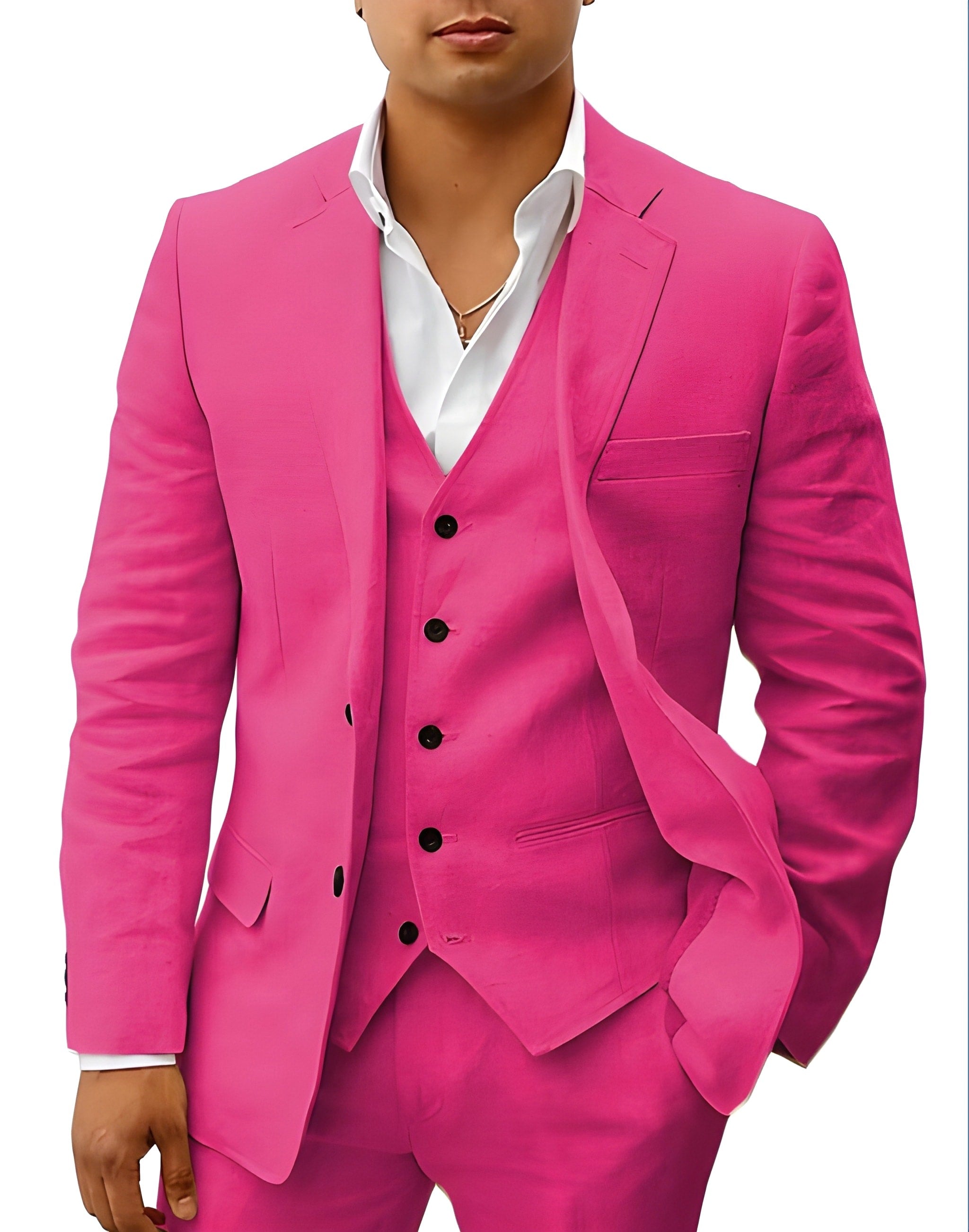 Andreas | Men's Three-Piece Suit with Classic Blazer, Waistcoat and Trousers, Elegant Suit | Bella Blue | Khaki