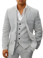 Andreas | Men's Three-Piece Suit with Classic Blazer, Waistcoat and Trousers, Elegant Suit | Bella Blue | Khaki