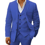 Andreas | Men's Three-Piece Suit with Classic Blazer, Waistcoat and Trousers, Elegant Suit | Bella Blue | Brown