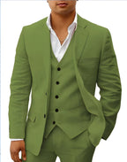 Andreas | Men's Three-Piece Suit with Classic Blazer, Waistcoat and Trousers, Elegant Suit | Bella Blue | Brown