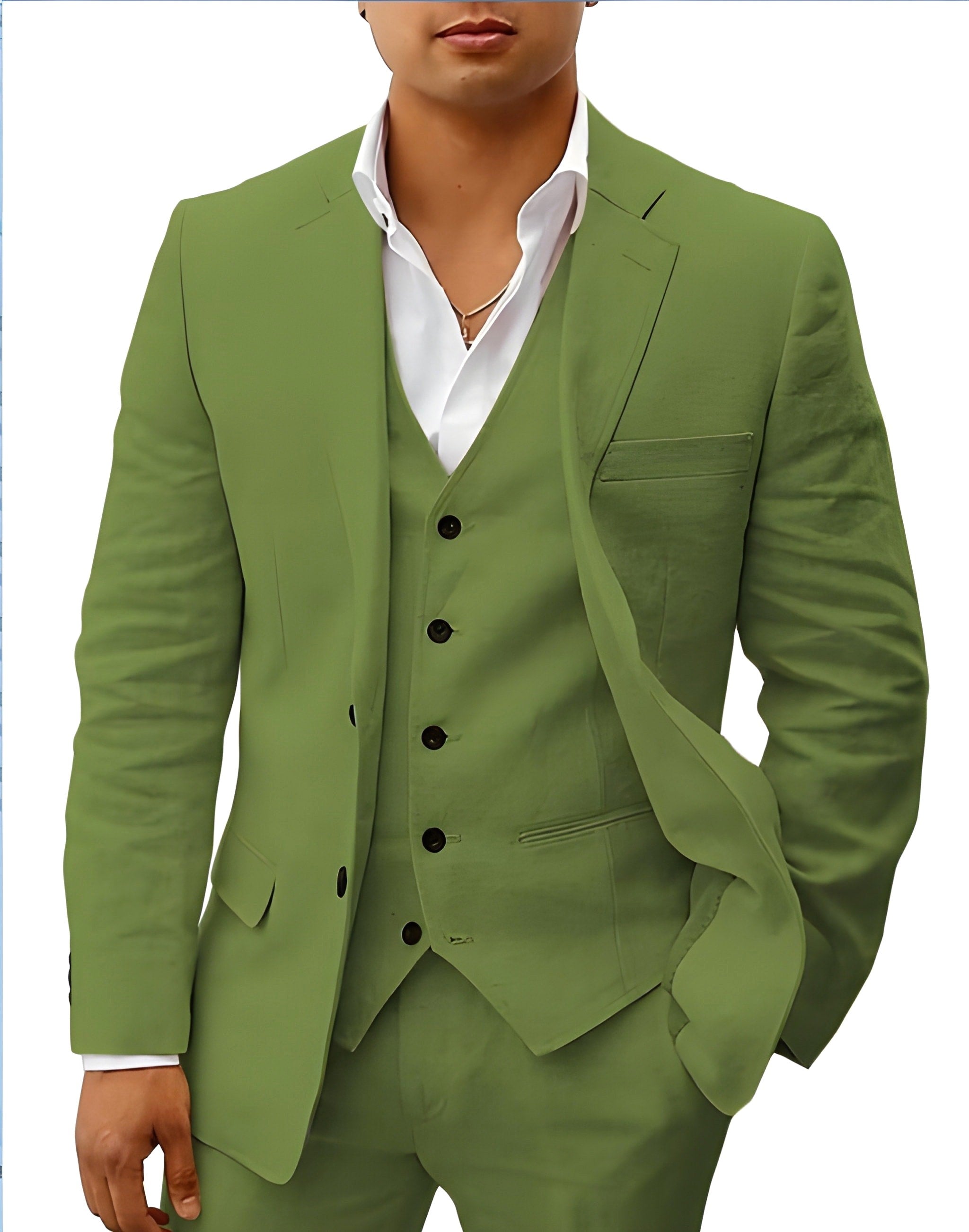 Andreas | Men's Three-Piece Suit with Classic Blazer, Waistcoat and Trousers, Elegant Suit | Bella Blue | Brown