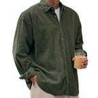 Angus | Men's Oversized Corduroy Shirt, Long-Sleeve Casual Shirt | Bella Blue